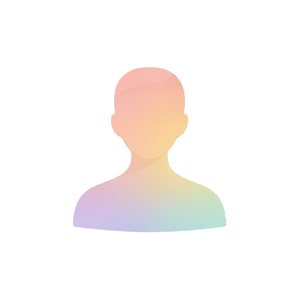 Symbol: a person (head and shoulders silhouette)
Design direction:

Very simple human outline

No facial features

Soft, welcoming proportions

Same pastel gradient treatment for consistency
Meaning: daily use, trust, human-centered skincare